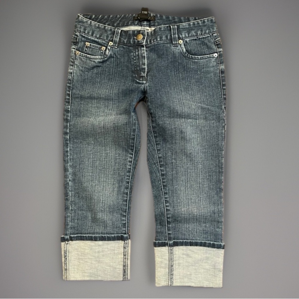Laundry by Shelli Segal Crop Capri Jeans sz 2- 20L 28W 7.5 Rise Stretch …